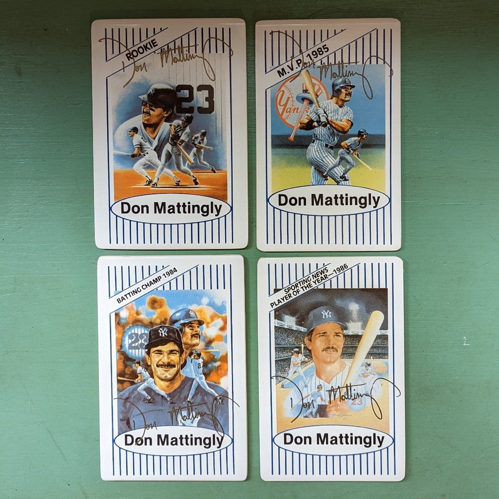 Don Mattingly autographed set of four ceramic baseball cards LE/ 2500 4x6 #668